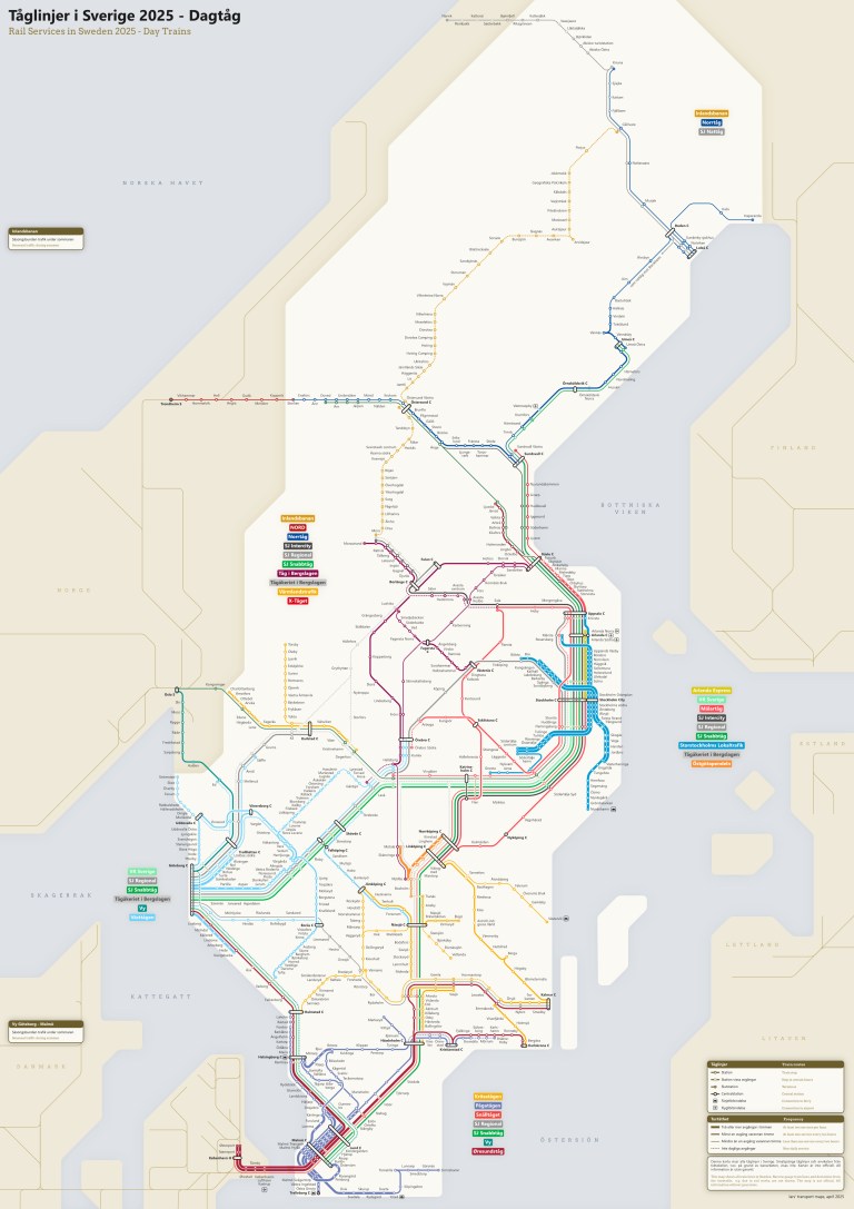 Rail Services in Sweden 2025 – lars' transport maps